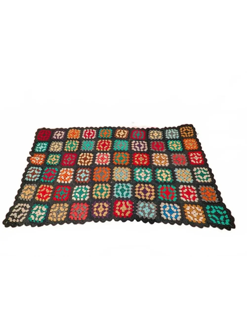 Vintage Handmade Crochet Afghan Blanket 36x66 Inches